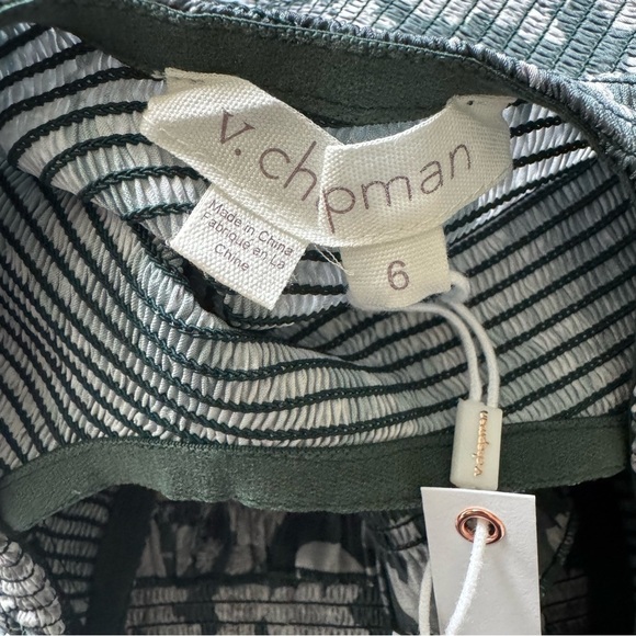 NWT V. Chapman Lanie Maxi Smocked Dress in Emerald Peony Print size 6 - Picture 8 of 12